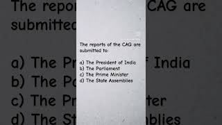 MCQ on CAG indianpolitics finance financeknowledge upsc upscaspirants upscexam upsssc uppsc [upl. by Thetes]