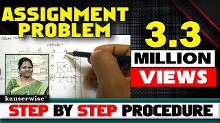 1Assignment ProblemEasy Steps to solve  Hungarian Method with Optimal Solution by kauserwise [upl. by Nothgierc]