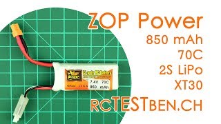 ZOP Power 2S 850mAh 70C LiPo Battery Testing  RCTESTBENCH [upl. by Etka]