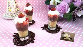 IDÉE DESSERT AUX FRAISES ET CHOCOLAT Chocolate dessert تحلية راقية سريعة التحضير بمكونات بسيطة [upl. by Sorazal]