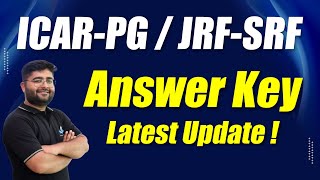 ICARPG  JRFSRF  2024 Answer Key Latest Update  icar icarpg jrfsoil srfsoil royaludaipur [upl. by Rudin]