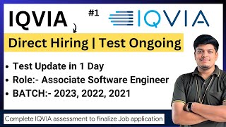 IQVIA Direct Test Hiring  2023 2022 2021  Test Update in 1 Day  Associate Software Engineer Job [upl. by Modesty]