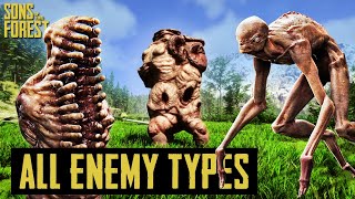 All Enemy Types in Sons of the Forest 10  Cannibals amp Mutants Guide [upl. by Ahsian450]