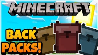 How to Make a BACKPACK in Minecraft  Backpack Plus Addon BedrockMCPE [upl. by Wadesworth]