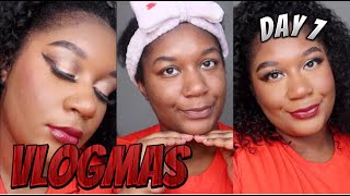 VLOGMAS DAY 7 holiday make up [upl. by Kantos]