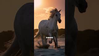 Camargue horse  Horse facts  Fun and Educational shortsvideo horse [upl. by Drucy]