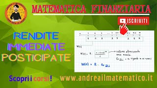 Rendite immediate posticipate MATEMATICA FINANZIARIA [upl. by Reiche]