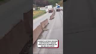 CARRETA BITREM INVADE CONTRAMÃO E DESCE TRECHO DA BR381 [upl. by Anaidiriv]