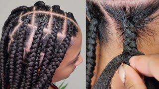 LARGE KNOTLESS BRAIDS PERFECT GRIP  BEGINNER FRIENDLY 👌🏾👏🏾 [upl. by Eelrahc375]