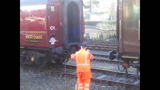 The No46115 Scots Guardsman was back down onto his WCRC Train was coupled up at Carlisle [upl. by Valerye651]