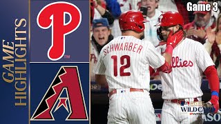 Diamondbacks vs Philadelphia Phillies GAME 3 HIGLIGHTS NLDS 10192023 PLAY OFFS  MLB Highlights [upl. by Airet]