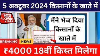 Pm kisan 18th installment date 2024  Pm kisan 18th installment date 2024  Pm kisan yojana 2024 [upl. by Airotnahs422]