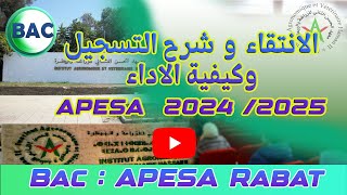 كيفية وطريقة التسجيل وعتبات الانتقاء APESA Rabat 2024 [upl. by Gosney39]