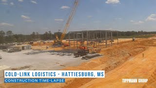 ColdLink Logistics  Hattiesburg MS  Construction Time Lapse Video [upl. by Kaiser]