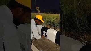 Kerb Stone Marking amp Painting construction shortsvideo [upl. by Hterrag]