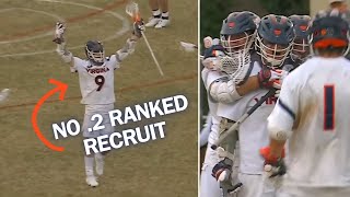 Lacrosse PRODIGY scores FIVE GOALS in first college game [upl. by Slifka]