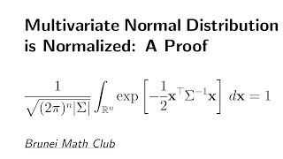 Multivariate normal distribution is normalized A proof [upl. by Ymas179]