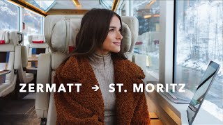 We Took Switzerlands Most Scenic Luxurious amp expensive Train to St Moritz  VLOG [upl. by Martel]