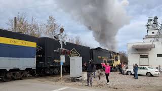 Pere Marquette Steam Engine rolling through Rosebush MI [upl. by Hulton]