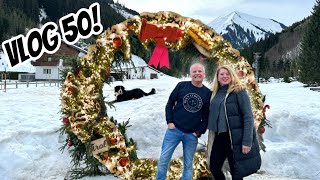 🎄Reuze Kerstkrans selfiespot 🎿skiën op de Erhwalder almbahn⛷️ amp kerstmarkt in Reutte 🎅🏻 Vlog 50 [upl. by Korff]