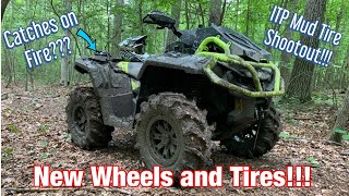 My 2020 CanAm Outlander 650 XMR Gets NEW WHEELS and TIRES  ITP Mega Mayhem vs ITP Cryptid [upl. by Anilat]