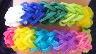 RAINBOW LOOM HEART RAINBOW BRACELET [upl. by Epoillac]