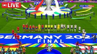 🔴LIVE  SPAIN vs ENGLAND 2024 FINAL  UEFA EURO Full Match Yamal vs Saka  eFootball PES Gameplay [upl. by Havelock]