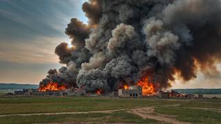 RUSSIAN ARSENAL IN FLAMES Ukrainian Attack Wipes Out Depot Stacked with North Korean Ammunition [upl. by Donnell243]