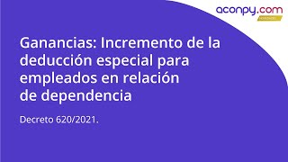 Ganancias Incremento de la deducción especial para empleados en relación de dependencia [upl. by Ihsir]