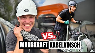 MANSKRAFT vs KABELVINSCH  Kabeldragning i mark [upl. by Jew]