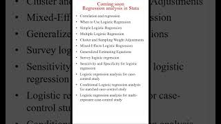 Coming soon  Regression analysis in Stata [upl. by Marybella]