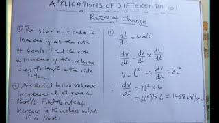 The Concept of Rates of Change Applications of Differentiation [upl. by Cilurzo]