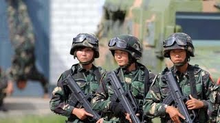 Chinese female special forces feature in antiterrorism drill [upl. by Marin7]