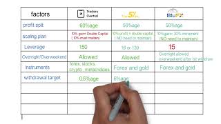 Traders central vs the 5ers vs BluFX  Unbiased comparison OTF instant  In hindi [upl. by Annekam]