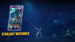 STARLIGHT NOVEMBER MARTIS  DARKWATER TERROR SKIN MARTIS TERBARU  MOBILE LEGENDS [upl. by Laban773]