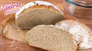 Dreikornbrot  leckeres Brot mit Dinkel Roggen und Weizen  Brot backen [upl. by Enenstein41]