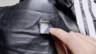 How to repair a hole in a faux leather jacket in a simple and easy way [upl. by Iran]