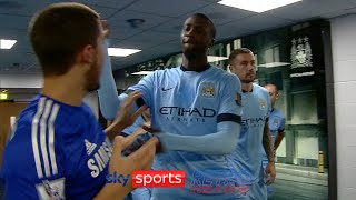 Yaya Toure hits Eden Hazard in the Manchester City tunnel [upl. by Ylevol]