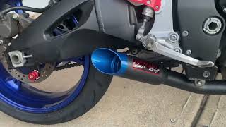 Coffman Exhaust Install No baffle light revs 06 GSXR 600 Cold Start NewRider Suzuki Gsxr600 [upl. by Skvorak]