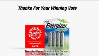 Energizer EcoAdvanced is a 2016 USA Product of the Year [upl. by Dylan60]