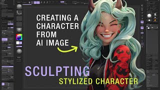 Creating 3D Character from 2D AI image in ZBrush [upl. by Oglesby]