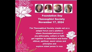 Theosophical Society Foundation Day Nov 17 2024 Mrs Gul Afroz Zaman speech [upl. by Cichocki]