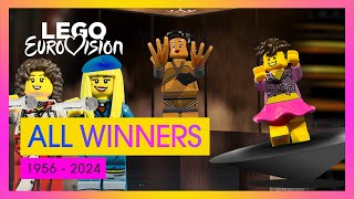 LEGO Eurovision  All Winners 1956  2024  UnitedByMusic [upl. by Francois65]