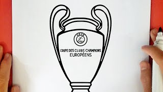 HOW TO DRAW UEFA CHAMPIONS LEAGUE TROPHY [upl. by Poucher]