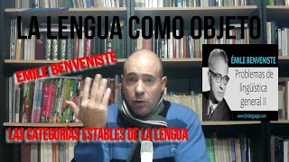 EMILE BENVENISTE Las categorías estables de la lengua [upl. by Akkinahs]