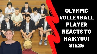 Olympic Volleyball Player Reacts to Haikyuu S1E25 quotThe Third Dayquot [upl. by Siesser]