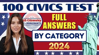 NEW 100 Civics Test Questions and Answers for US Citizenship Interview 2024  N400 Naturalization [upl. by Dnomsaj]