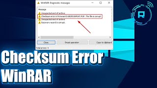 How to Fix Checksum Error in WinRAR extraction in Windows 11 [upl. by Geno]