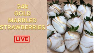 How To Create 24k Gold Marble Strawberries [upl. by Elspet]