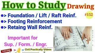 RCCFooting Reinforcement Drawing ReadingStudy  Raft Reinforcement  Retaining Wall Reinforcement [upl. by Moran]